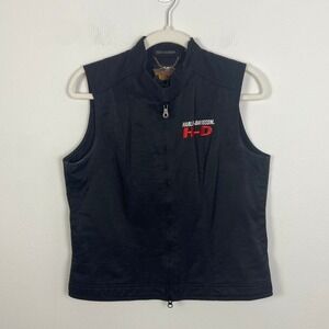 Harley Davidson Vest Sleeveless Motorcycle Biker Full‎ Zip Black Women's Medium